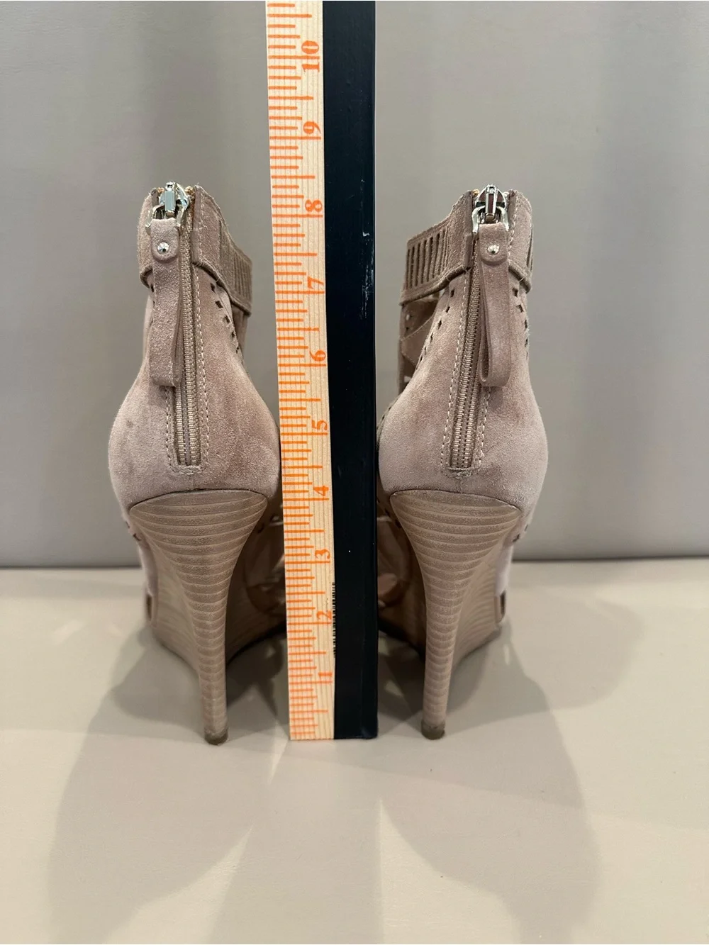 Sergio Rossi Blush Laser-Cut Peep-Toe Wedge Sandals